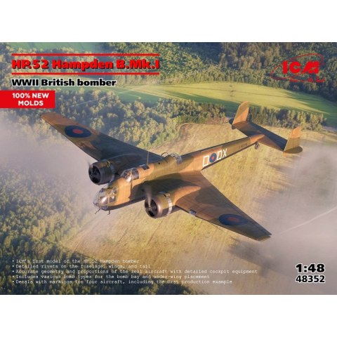ICM 48352 HP.52 Hampden B.Mk.I WWII British Bomber