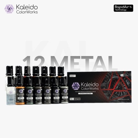 Kaleido 48719 12 Color Metal Set Gloss/Metallic 20 ml (14 pcs)
