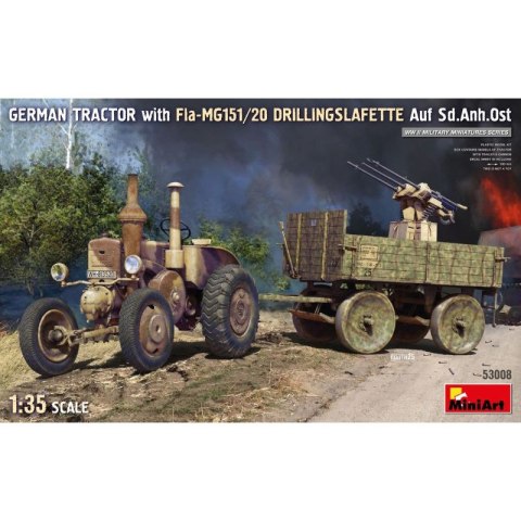 Mini Art 53008 German Tractor with FIa-MG151/20 Drillingslafette Auf Sd.Anh.Ost