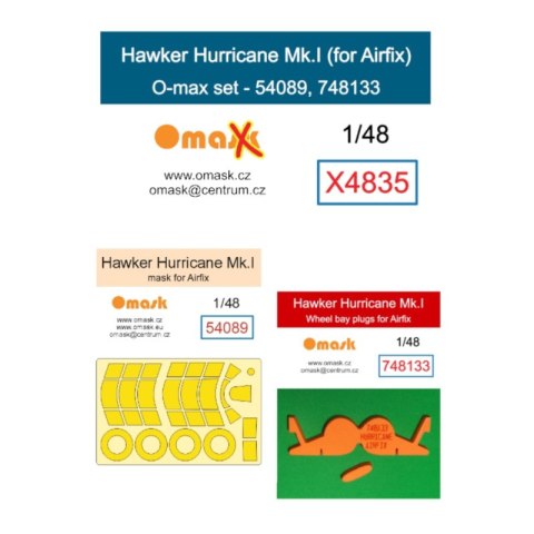Omask X4835 1/48 Hawker Hurricane Mk.I O-Max Set (for Airfix)