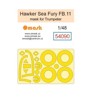 Omask 54090 1/48 Hawker Sea Fury FB.11 Mask (for Trumpeter)