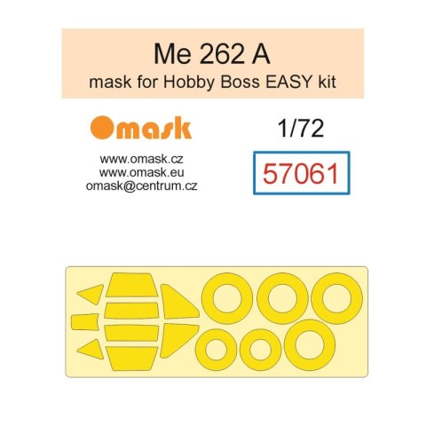 Omask 57061 1/72 Me 262 A Mask (for Hobby Boss Easy kit)