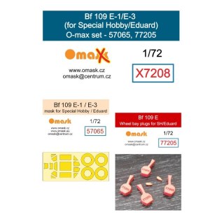 Omask X7208 1/72 Bf 109 E-1/E-3 O-Max Set (for Special Hobby / Eduard)