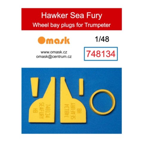 Omask 748134 1/48 Hawker Sea Fury Wheel Bay Plugs (for Trumpeter)