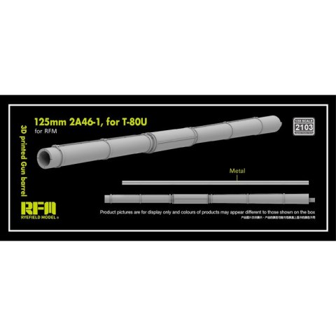 RFM 2103 125 mm 2A46-1 for T-80U 3D Printed Gun Barrel