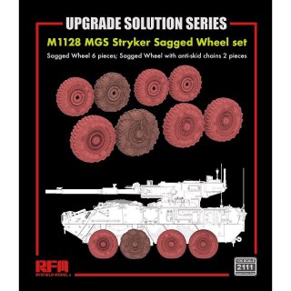 RFM 2111 M1128 MGS Stryker Sagged Wheel Set (6 pcs) + with Anti-Skid Chains (2 pcs)