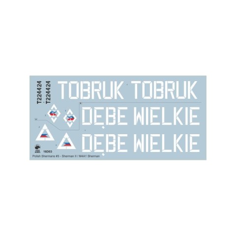 Toro 16D03 Polish Shermans vol.3 Sherman II / M4A1 Carpathian Lancers Regiment 2nd Polish Corps, Italy (for ILK61617)