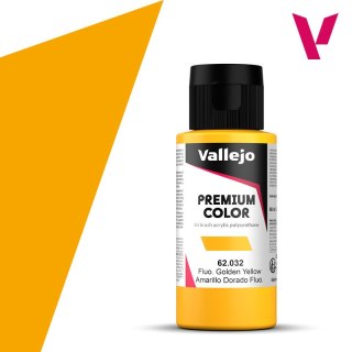 Vallejo 62032 Premium Color Fluorescent Golden Yellow (60 ml)