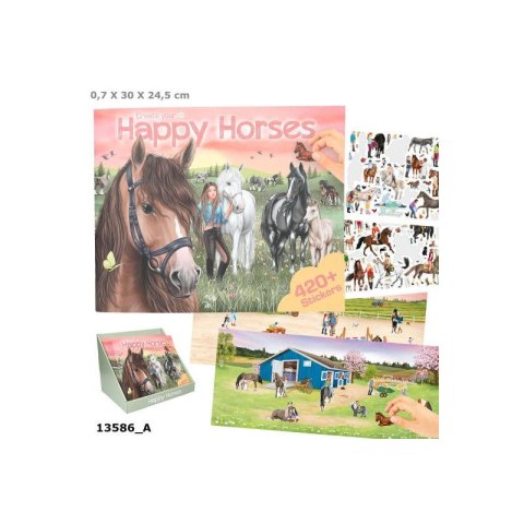 Top Model 13586 Zestaw kreatywny z naklejkami Happy Horses Ilosć sztuk w opakowaniu 18