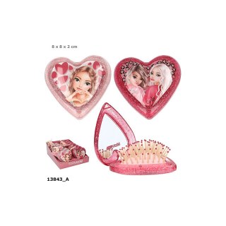 Top Model 13843 Szczotka składana z lusterkiem w kształcie serca LeoHeart, 2 wzory Ilość sztuk w zamówieniu 14
