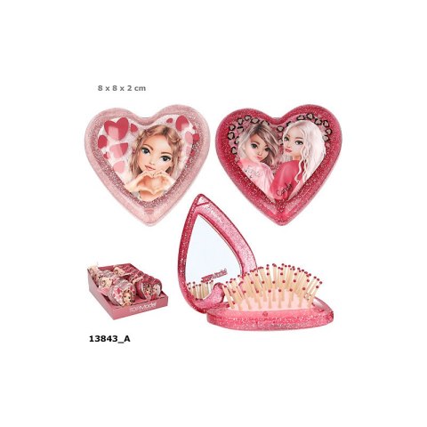 Top Model 13843 Szczotka składana z lusterkiem w kształcie serca LeoHeart, 2 wzory Ilość sztuk w zamówieniu 14