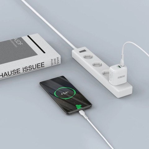 Duzzona ładowarka sieciowa 30W PD QC3.0 USB Typ C / USB biała (T2)