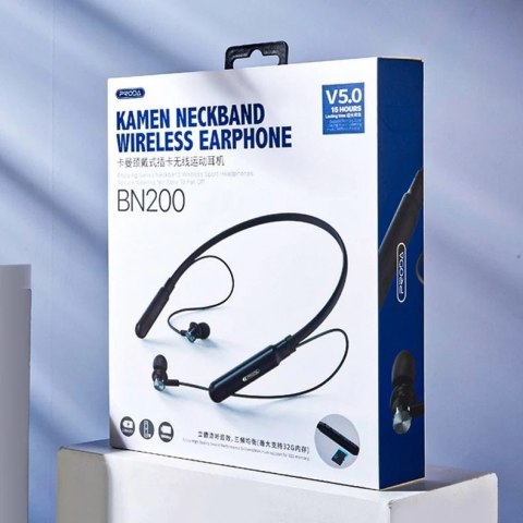 Proda Kamen dokanałowe bezprzewodowe słuchawki Bluetooth z pałąkiem na szyję czarny (PD-BN200 black)