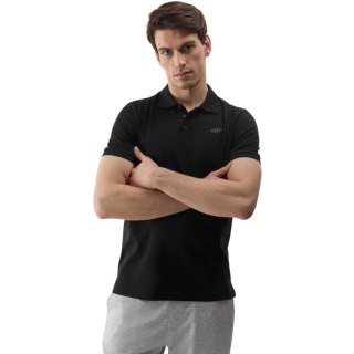 Koszulka męska polo 4F M129 głęboka czerń 4FWSS24TPTSM129 20S