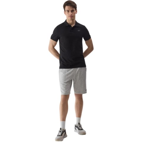 Koszulka męska polo 4F M129 głęboka czerń 4FWSS24TPTSM129 20S Koszulka męska polo 4F M129 głęboka czerń 4FWSS24TPTSM129 20S