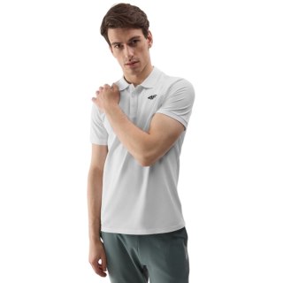 Koszulka męska polo 4F M130 biała 4FWSS24TPTSM130 10S
