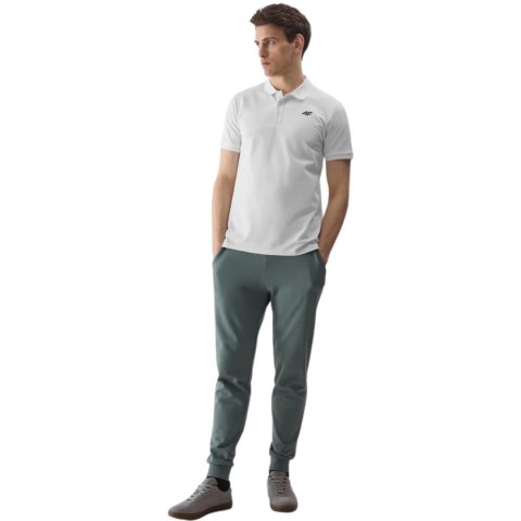 Koszulka męska polo 4F M130 biała 4FWSS24TPTSM130 10S Koszulka męska polo 4F M130 biała 4FWSS24TPTSM130 10S