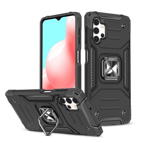 Wozinsky Ring Armor pancerne hybrydowe etui pokrowiec + magnetyczny uchwyt Samsung Galaxy A23 czarny