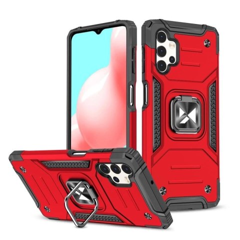 Wozinsky Ring Armor pancerne hybrydowe etui pokrowiec + magnetyczny uchwyt Samsung Galaxy A23 czerwony