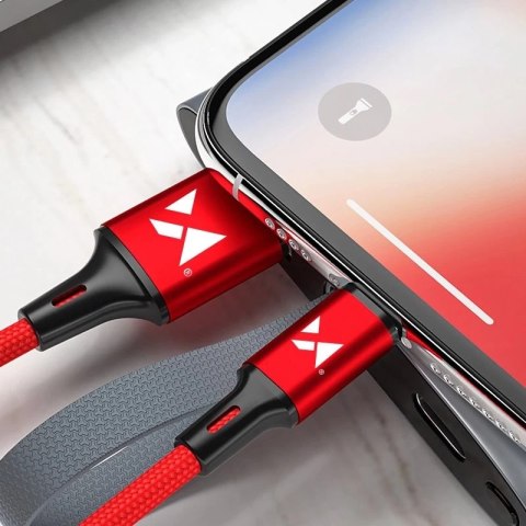 Wozinsky kabel przewód USB - Lightning 2,4A 1m czerwony (WUC-L1R)
