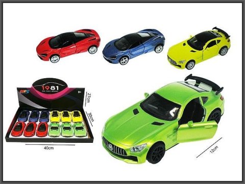 Auta osobowe metalowe dźwięk/światło 12cm mix4 A 12 HXBL05