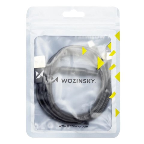 Wozinsky kabel przewód 3w1 USB - USB Typ C/ micro USB/ Lightning 2,8A 1,25m czarny