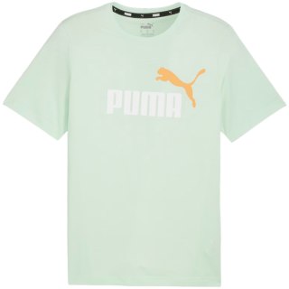 Koszulka męska Puma ESS+ 2 Col Logo Tee miętowa 586759 88