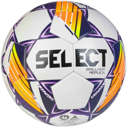 Piłka nożna Select Brillant Replica vs24 biało-purpurowa 18336 Piłka nożna Select Brillant Replica vs24 biało-purpurowa 18336