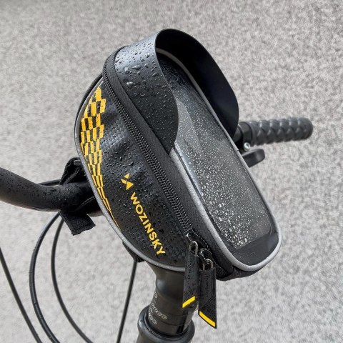 Wozinsky torba rowerowa na kierownicę 1 l pokrowiec na telefon czarny (WBB18BK)