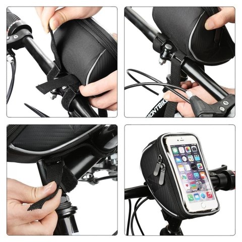 Wozinsky torba rowerowa na kierownicę etui na rower na telefon do 6,5 cala 0,9l czarny (WBB4BK)