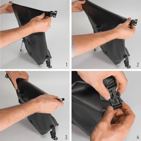 Wozinsky wodoodporna torba rowerowa sakwa na bagażnik 25l czerwony (WBB24RE)