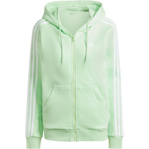 Bluza damska adidas Essentials 3-Stripes Full-Zip Fleece jasnozielona IR6077 Bluza damska adidas Essentials 3-Stripes Full-Zip Fleece jasnozielona IR6077