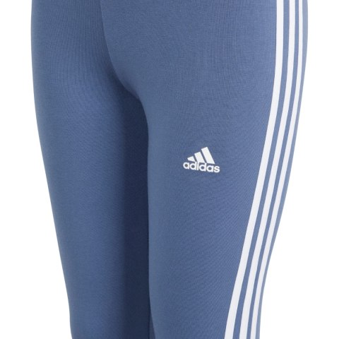 Legginsy dla dzieci adidas Essentials 3-Stripes Cotton Tights niebieskie IS2633