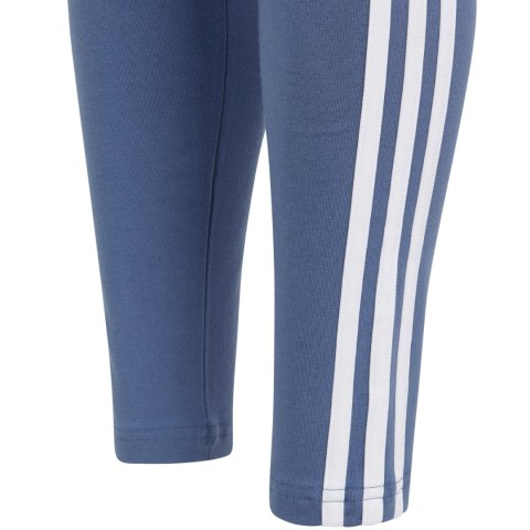 Legginsy dla dzieci adidas Essentials 3-Stripes Cotton Tights niebieskie IS2633