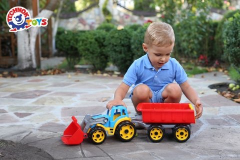 TRAKTOR CIĄGNIK Z PRZYCZEPĄ TEH3688 SIATKA