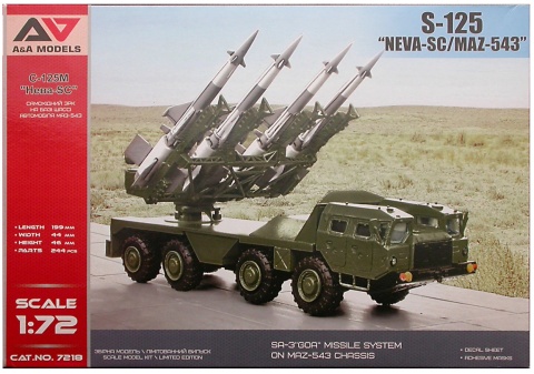 A&A Models 7218 S-125 NEVA-SC on MAZ-543 chassis 1/72