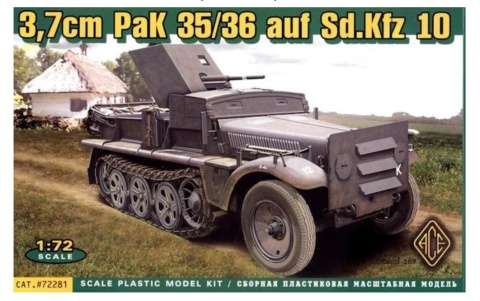 Ace 72281 37Mm Pak 35/36 Sdkfz 10 1:72