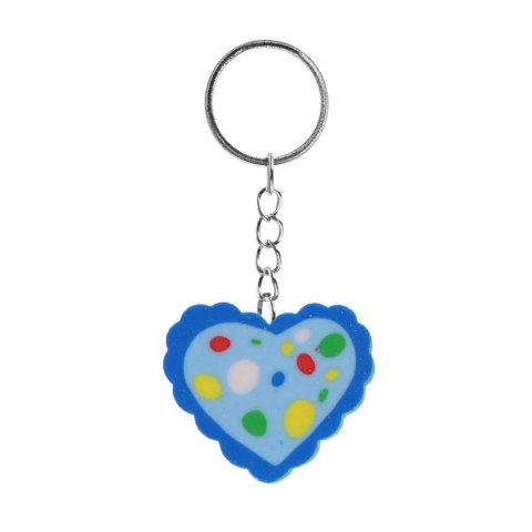 Brelok gumowy 3cm Serce mix kolorów op.12 szt. KD2099