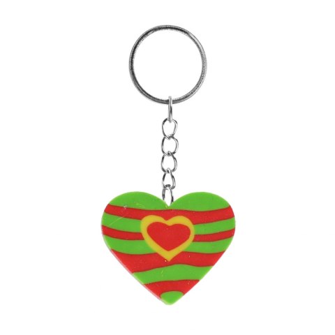Brelok gumowy 3cm Serce mix kolorów op.12 szt. KD2099