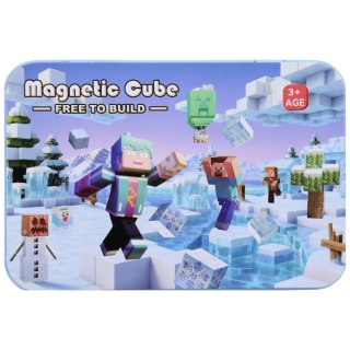 Klocki magnetyczne Free To Build nienieskie 60 elementów metalowe pud.798758