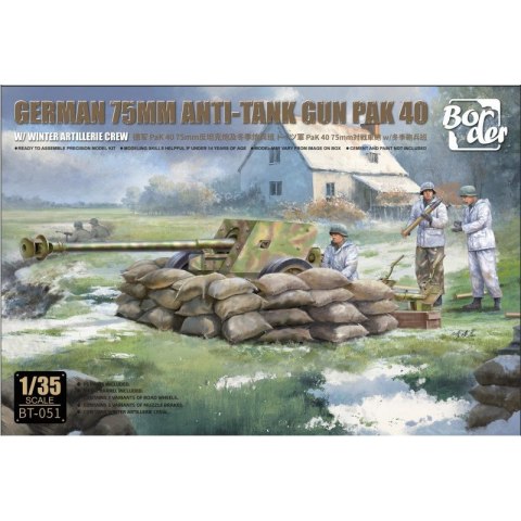 Border Model BT-051 German 75 mm Anti-Tank Gun PaK 40