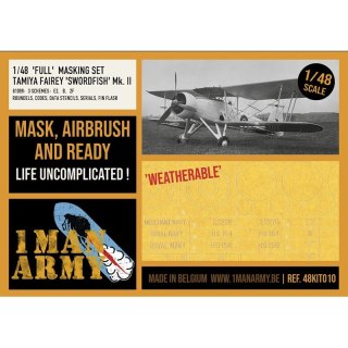 1 Man Army 48KIT010 Full Masking Set Fairey 'Swordfish' Mk. II (Tamiya)