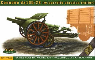 ACE 72595 Cannone da105/28 with Carrello Elastico Trailer	1:72