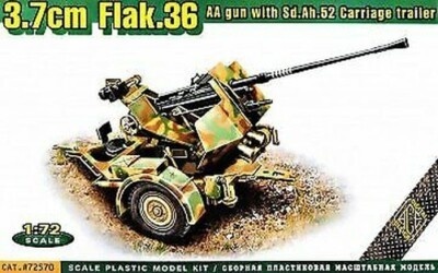 Ace 72570 3,7cm Flak36 AAgun w/Sd.Ah52 carriage	1:72