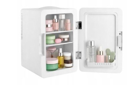 Mini lodówka z lusterkiem do makijażu LED ELLE 6L biała