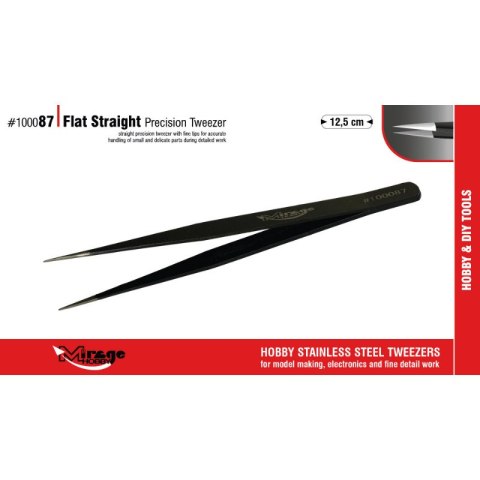 Mirage 100087 Flat Straight Precision Tweezer 12,5 cm