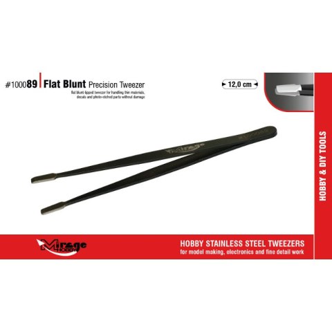 Mirage 100089 Flat Blunt Precision Tweezer 12 cm