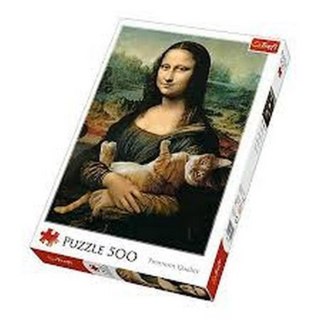 Puzzle 500 elementów Mona Lisa i Kot Mruczek TREFL 37294 TR