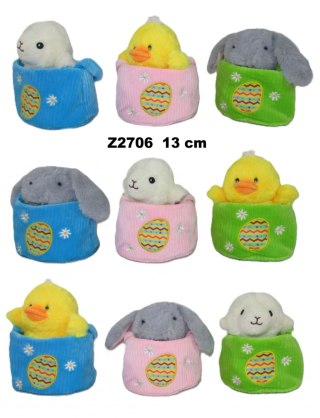 Pluszak 13 cm Zwierzęta w koszyczku Wielkanoc SUN-DAY Z2706-24