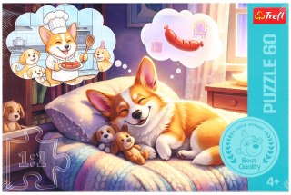 Puzzle 60 elementów Corgi w Krainie Snów TREFL 17434